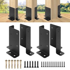 Lot de 4 supports d'ancrage réglables pour clôtures en bois, balustrades