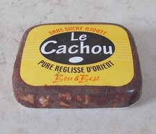 Vintage candy tin box LE CACHOU antique sweet France container Bon & Best #2