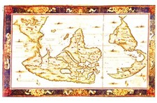 PLANISPHÈRE DE NICOLAS DESLIENS - TRÈS BELLE REPRODUCTION EXCLUSIVE RARE NEUVE