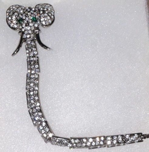 Silver rhinestone elephant - silver,