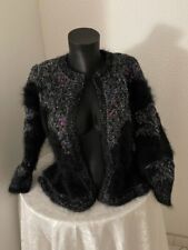 GILET ANNY BLATT ANGORA , BRODE , NEUF JAMAIS PORTE TAILLE 38/40