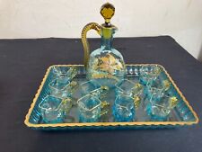 Legras George Sand service à liqueur en verre émaillé 1900's
