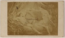 Photo d’après peinture Amour endormi France Cdv PL52L4n21 Vintage Albumine