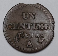 Monnaie, 1 Centime Dupré An 6