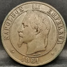 10 CENTIMES 1861 BB STRASBOURG