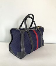 Sac à main Boston cuir et toile monogramme GUCCI Vintage 1970s