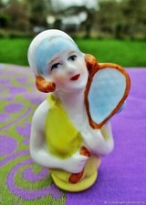 Poupée ancienne demi figurine Tenniswoman porcelaine Antique half doll 