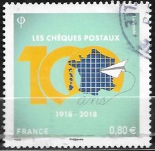 FRANCE oblitéré 2018 Centenaire des chèques postaux Y&T N° 5274