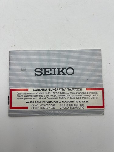 Certificat garantie seiko - certificat, de