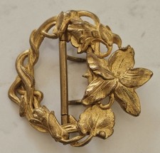 Boucle de ceinture  Art Nouveau 1900 fleurs  
