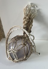 Boule de pêcheur flotteur en verre Blanc Violine soufflé avec corde Jardin Déco