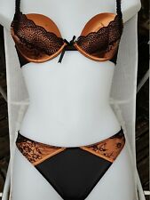 CHARLOTT lingerie soutien gorge 90B+slip2 loup caramel  neuf sans etiquette 