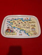 Ancien Plateau Repas La Bretagne Burquier Vintage 