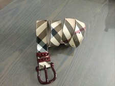 Ceinture BURBERRY taille 90 tartan beige bordeaux clouté impeccable