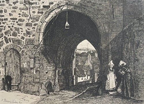 Pointe sèche rue - , en