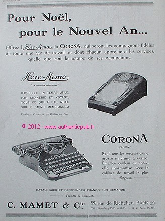Publicite machine ecrire - publicite,