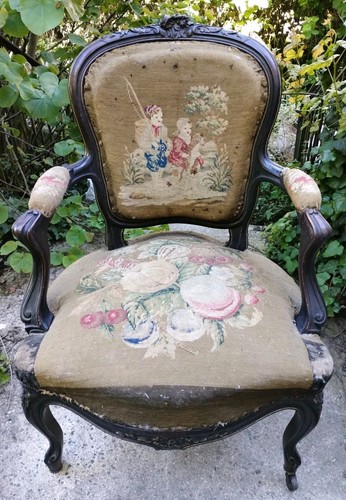 Fauteuil cabriolet ancien - fauteuil,