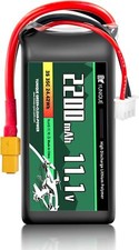 Batterie LiPo 11,1V 2200mAh 35C XT60 pour véhicules RC, drones et avions