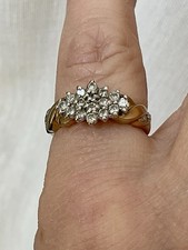 ART DÉCO 20 DIAMANTS  0.33 Carats, 9 Ct OR , POINÇON DIA , BELLE ANCIENNE BAGUE