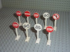 LEGO Lot 9 Panneaux Signalisation Réf 739p01/14pb02/80039/7284/14pb03