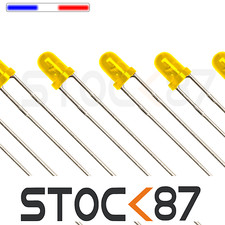 261DJ# LED 3mm ronde jaune diffusant dispo 10, 25, ou 100pcs