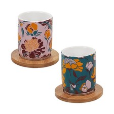 Coffret 2 tasses à thé soucoupe bambou