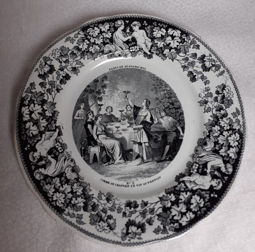 Assiette faïence creil - assiette,