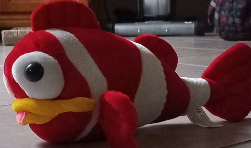 Peluche poisson rouge - , blanc
