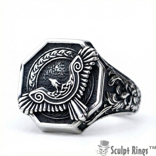 Bague corbeau viking sculpt - bague,