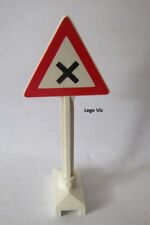 Lego 649pb12 City Road Sign Panneau Signalisation Triangle Dangerous 989 MOC A85