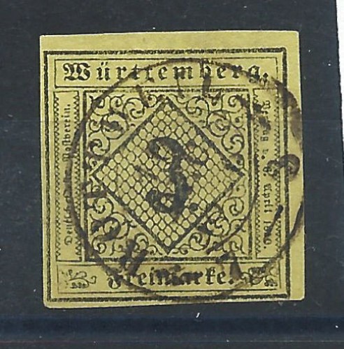 Wurtemberg obl 1851 - n°2, (fu)