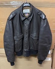 GENUINE VINTAGE SCHOTT IS 674 MS LEATHER FLIGHT JACKET BROWN EX COND !!! SIZE 50