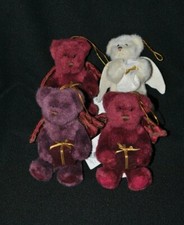 Lot 4 peluche ours RUSS BERRIE cadeaux ailes anniversaire noël 14/17 cm NEUF