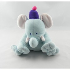 Doudou éléphant bleu rose