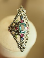 BAGUE MARQUISE ANCIENNE XIX