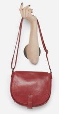 Sac besace cuir rouge IKKS