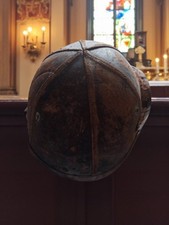  Casque cuir ancien rugby vintage années 30 sport rétro déco collection