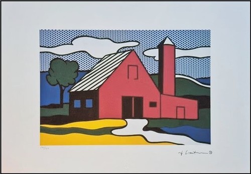 Roy lichtenstein red barn x - red,