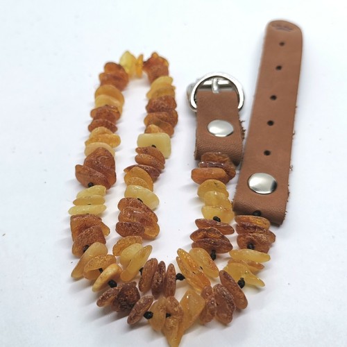 Collier pour chien - ambre, brut