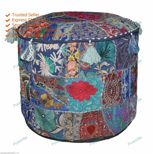 Tabouret indien vintage floral