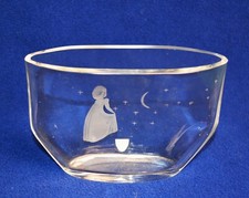 Orrefors Scandinaves Verre Artisanal Vase Gravé Fille Qui Souhaitent À Lune &