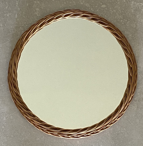 Petit miroir rotin vintage - petit,