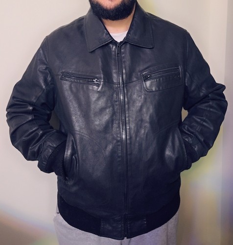Manteau cuir - manteau, en