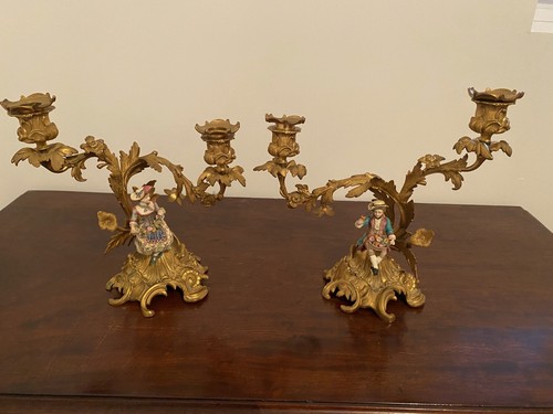 Paire candélabres minton - paire,