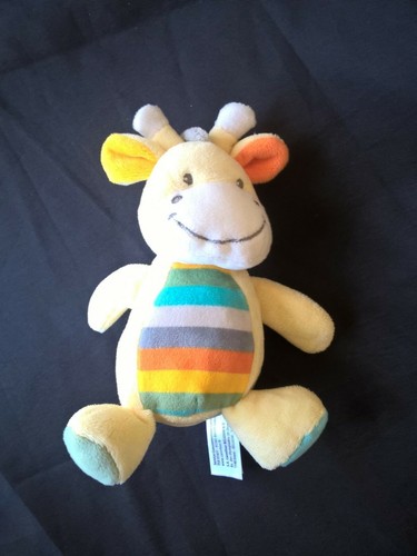 Doudou girafe jaune orange - jaune,