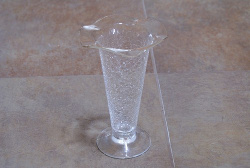 Elegant crackle glass vase - crackle,