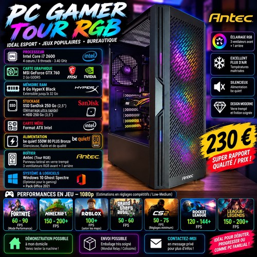 Gamer gtx ssd rgb - gamer, i7-