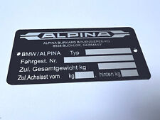 Plaque constructeur BMW ALPINA - BMW ALPINA vin plate