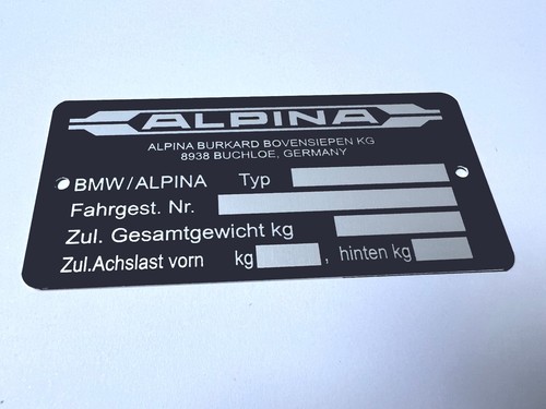 Plaque constructeur bmw alpina - plaque,