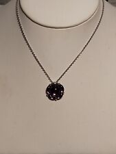 Super collier pendentif baccarat b flower cristal violet